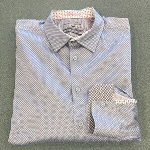 Ted Baker Blue and White Casual Button Down Shirt